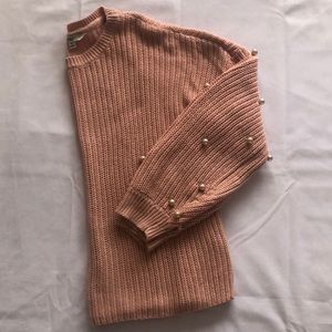 Pink Sweater with pearl details